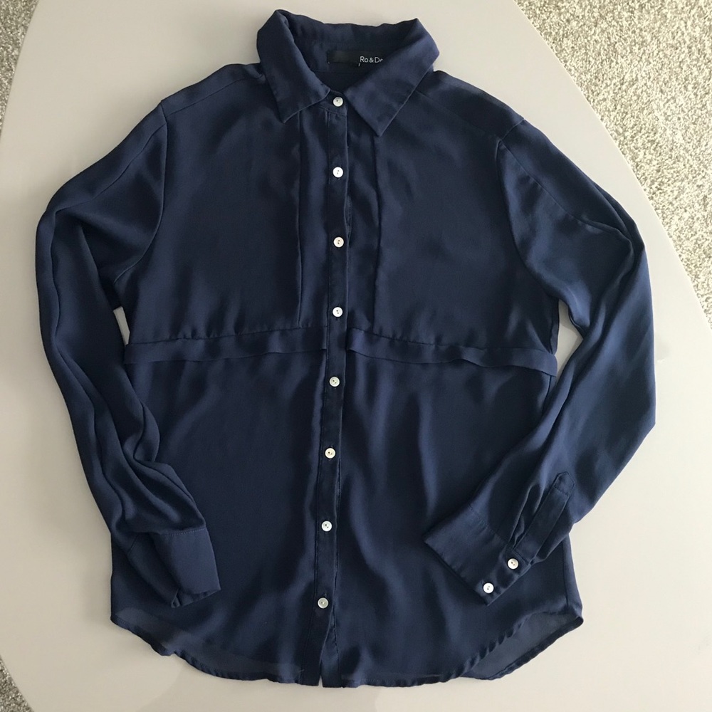 Ro & De Sheer Button-up Shirt